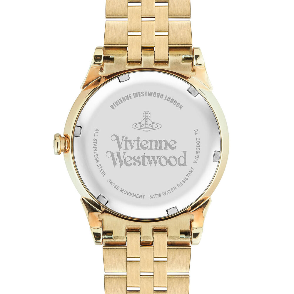 Vivienne Westwood The Wallace 37mm Green Dial Yellow Gold Steel Bracelet Watch image number 5