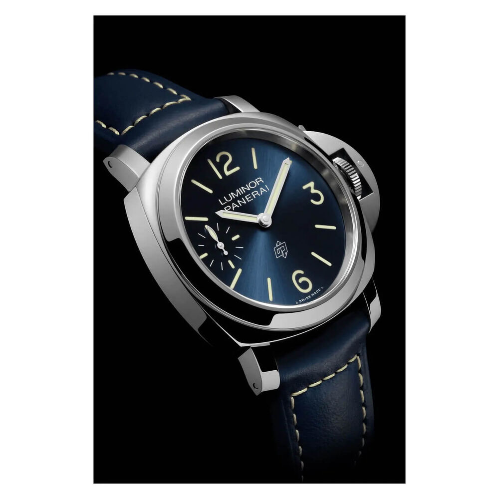Panerai Luminor 44mm Blu Mare Blue Dial Strap Watch image number 4