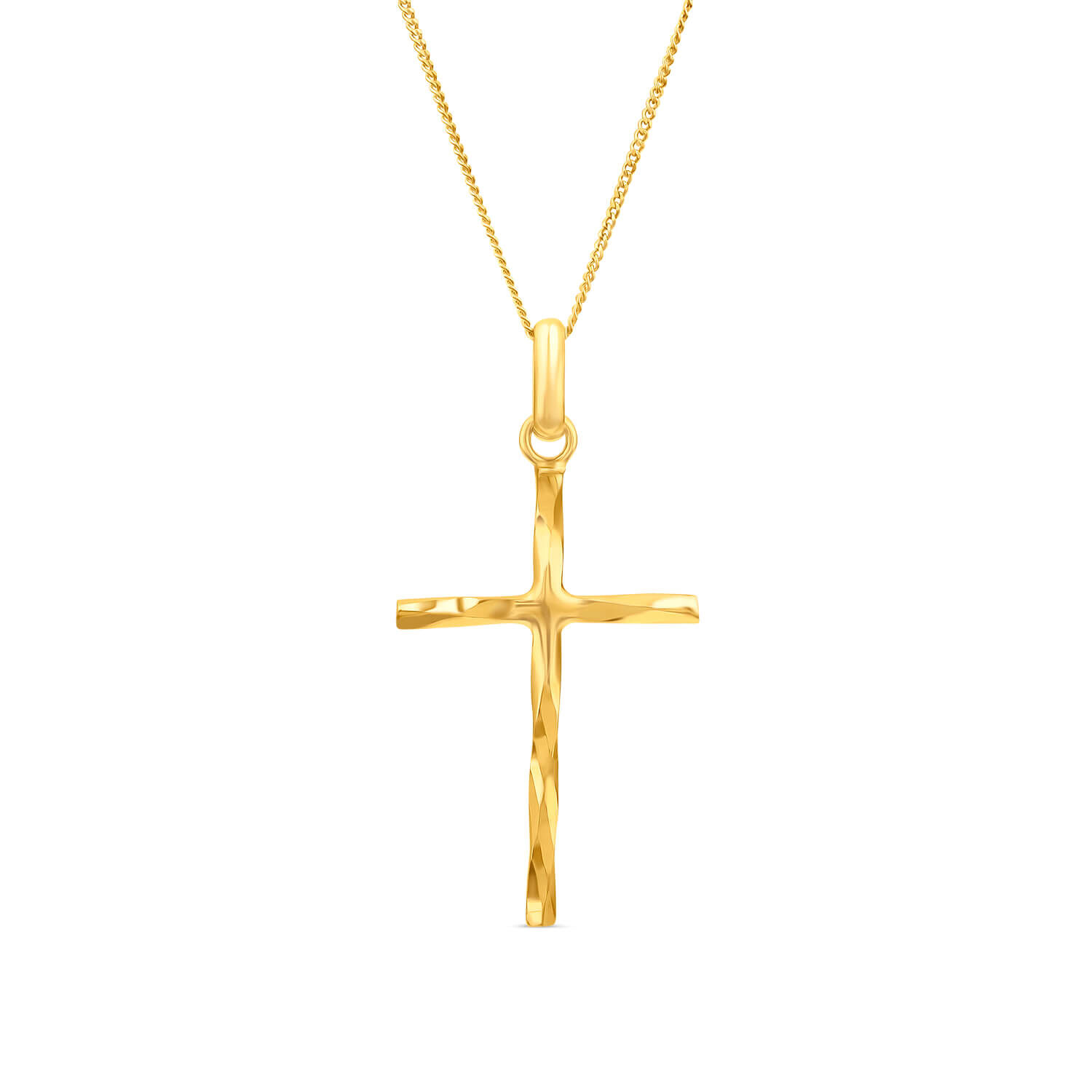 Diamond cut gold cross pendant online
