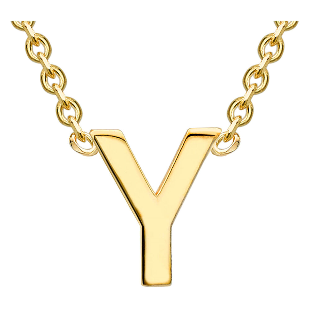 9 Carat Yellow Gold Petite Initial Y Necklet image number 0