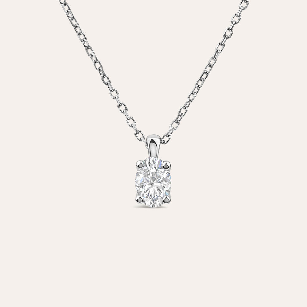 Born 9ct White Gold 0.30ct Lab Grown Oval Diamond Pendant