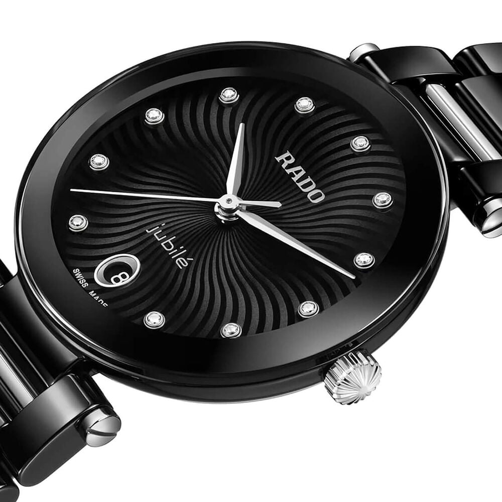 Rado LaCoupole Diamonds 31mm Black Dial High-Tech Ceramic Bracelet Watch image number 1