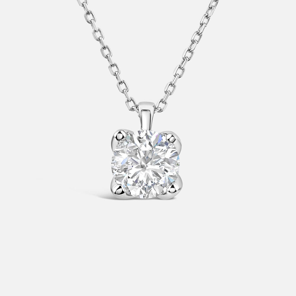Born 9ct White Gold Lab Grown 0.70ct Diamond Round Brilliant Pendant