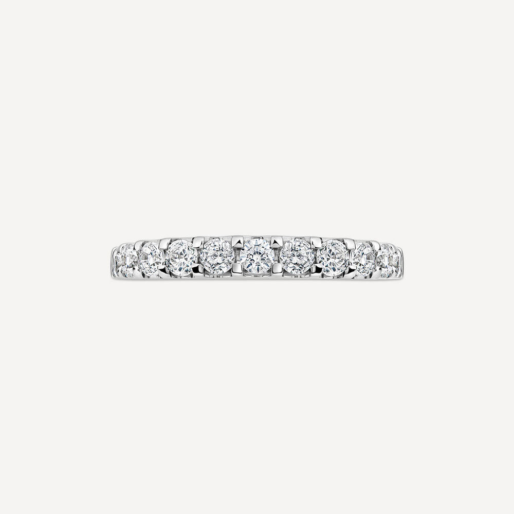 Platinum 3mm 0.75ct Round Diamond Split Claw Wedding Ring image number 1