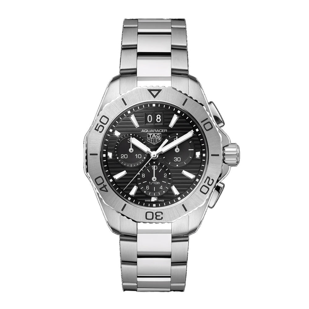 Pre-Owned TAG Heuer Aquaracer Professional 200 Chronograph 40mm Black Dial Bracelet Watch