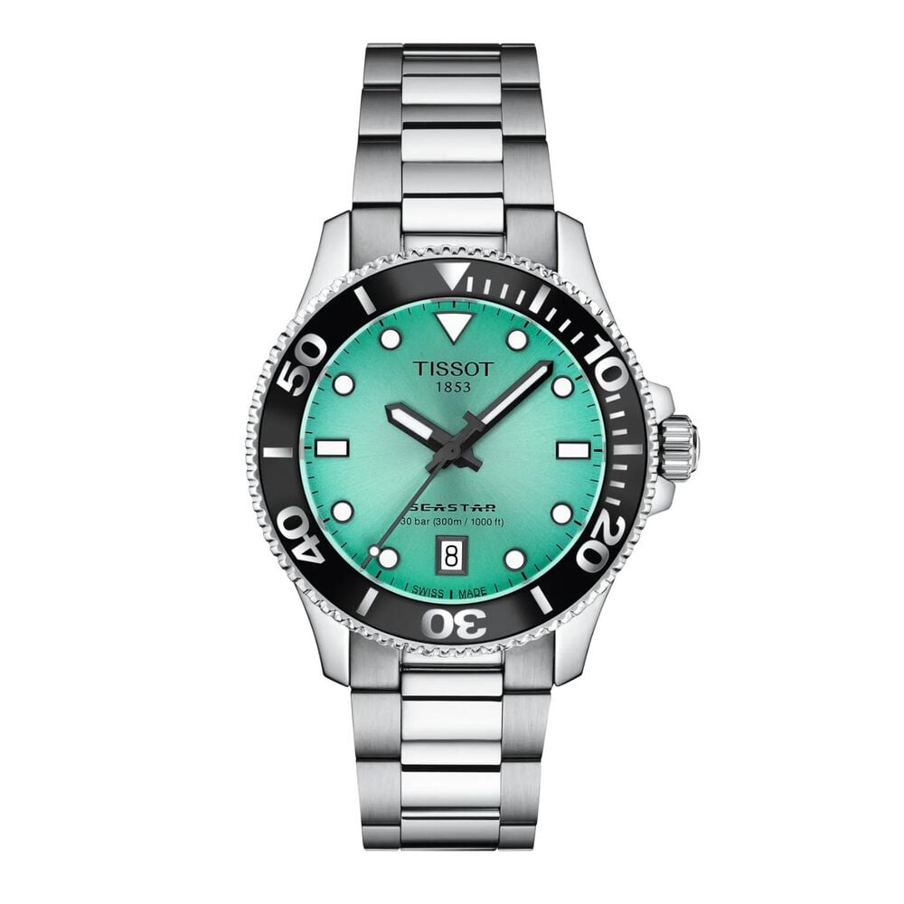 Tissot Seastar 1000 Quartz 36mm Turquoise Dial Steel Bracelet Watch
