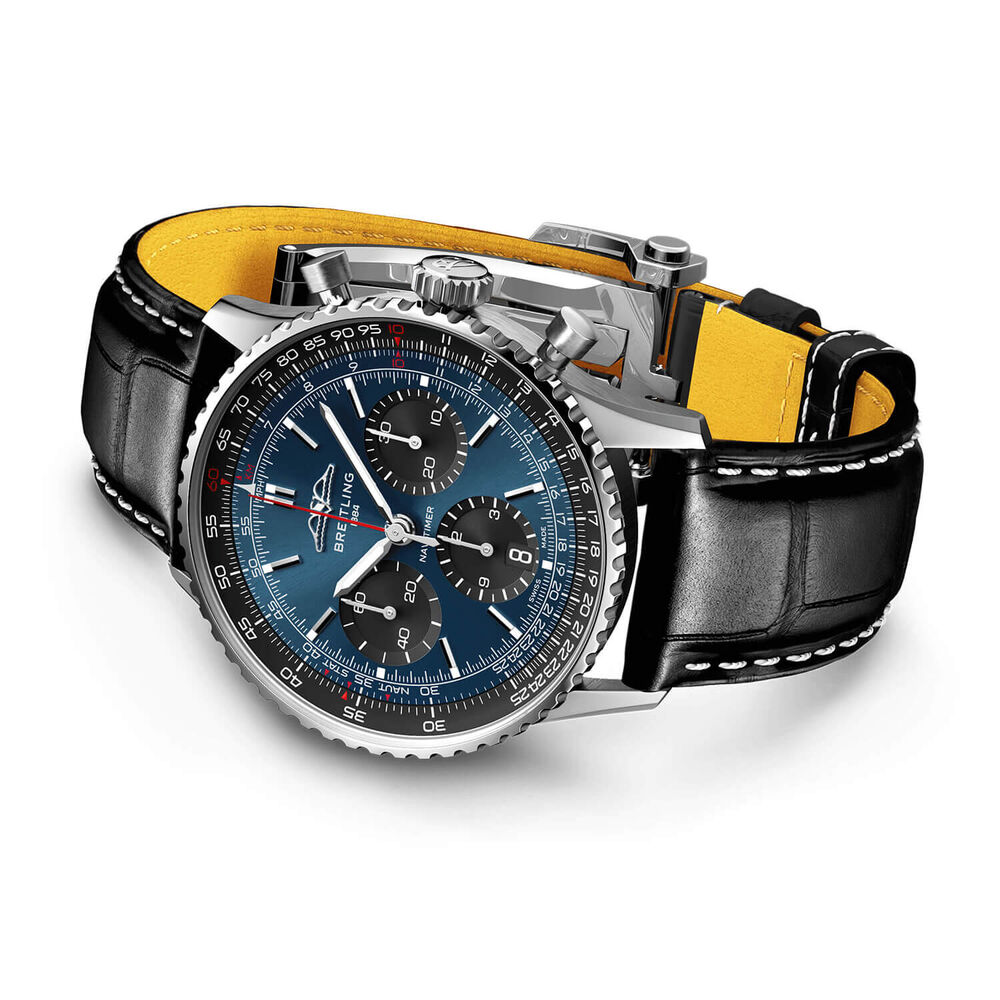 Breitling Navitimer B01 Chronograph 41 Blue Dial Black Details Black Strap Watch image number 2