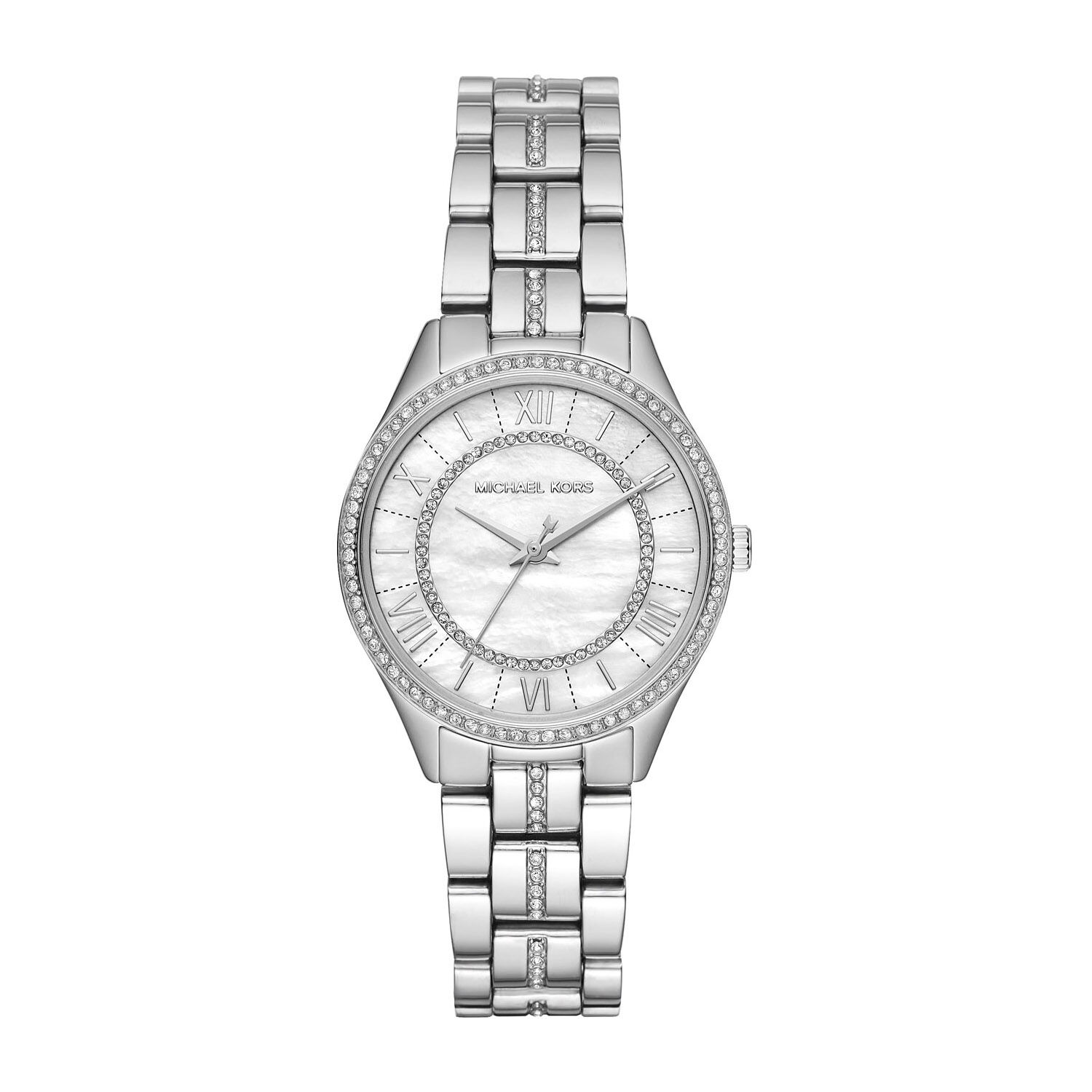Michael Kors Lauryn White Dial Silver Stainless Steel Ladies Watch