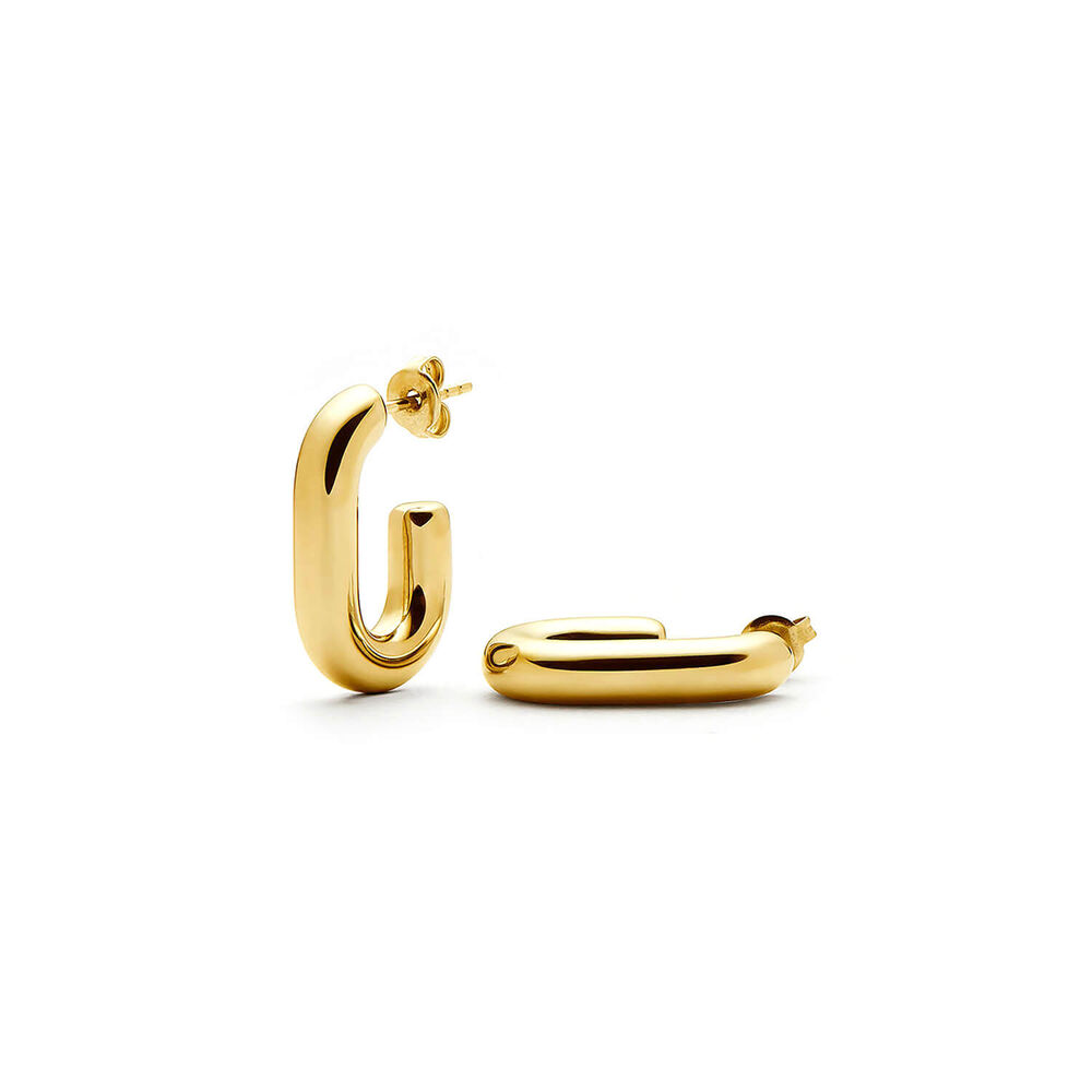 Missoma 18ct Gold Plated Steel Chubby Oval Small Hoop Earrings