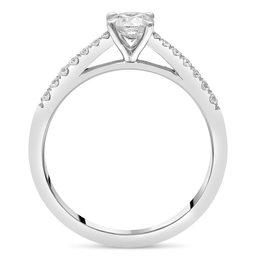 Platinum 0.54ct Amia Diamond Solitaire & Shoulders Ring image number 2