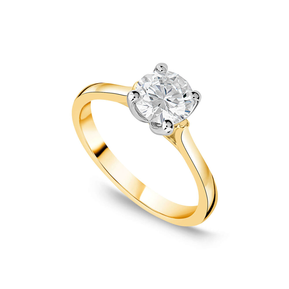 Born 18ct Yellow Gold Lab Grown 1ct Round Brilliant Diamond Ring