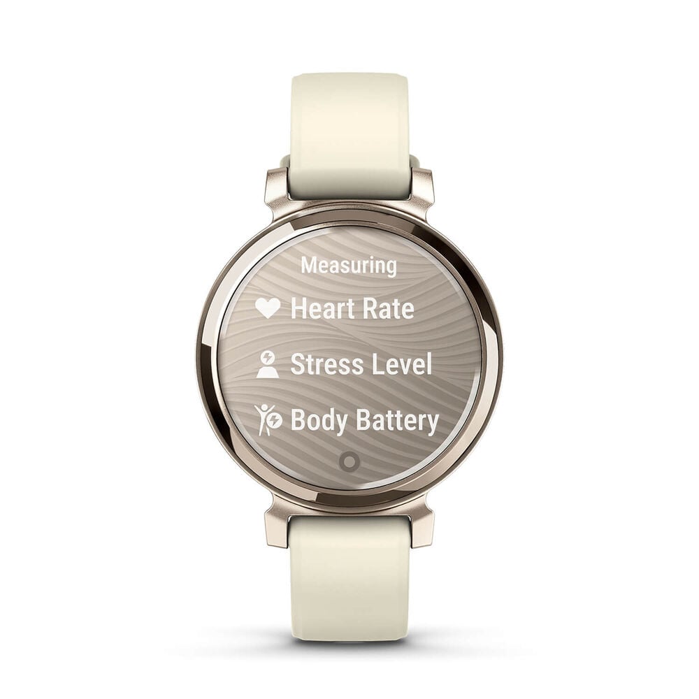 Garmin Lily® 2 Cream Gold Bezel Coconut Silicone Strap Watch image number 1