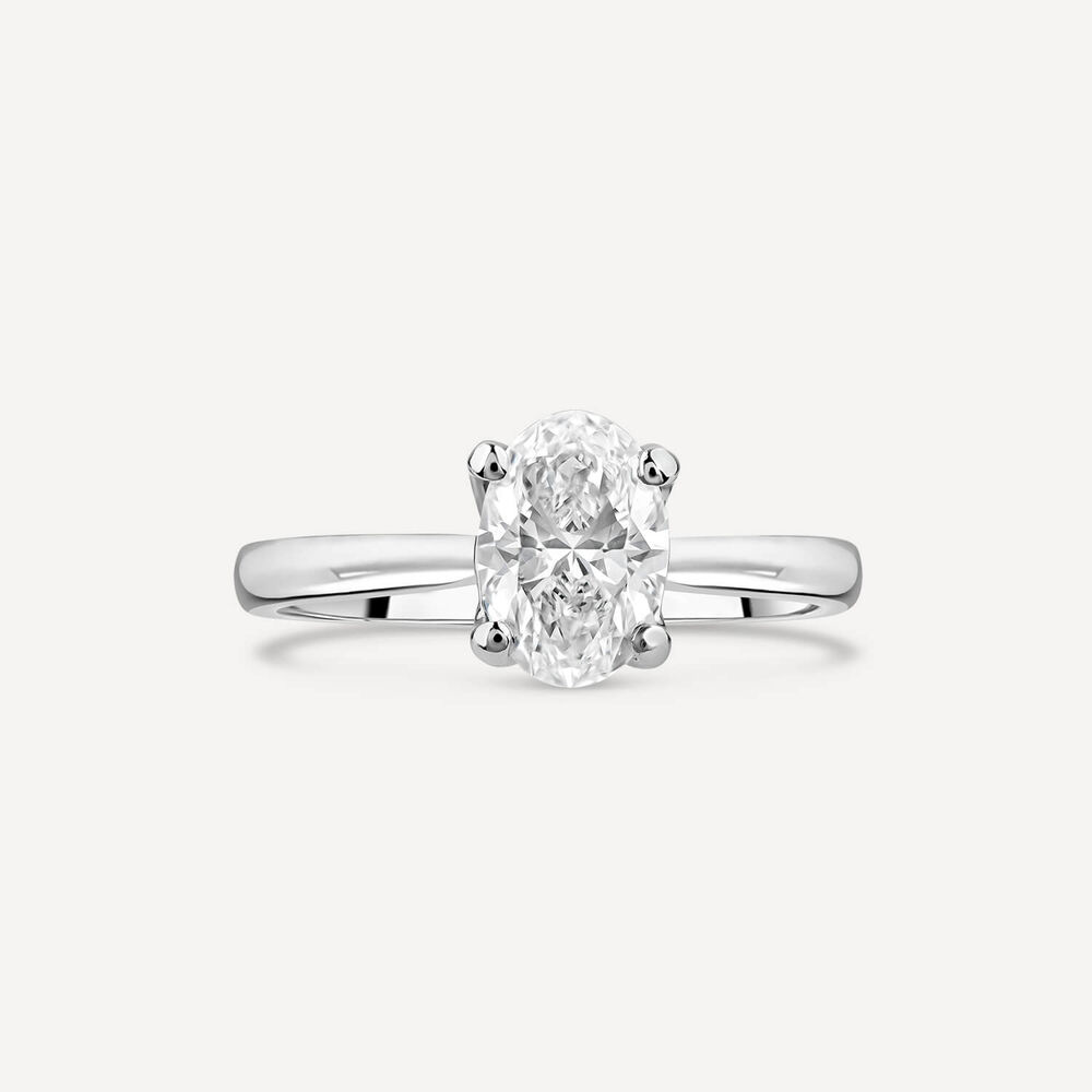Born Platinum Lab Grown 1ct Oval Solitaire Diamond Ring image number 1
