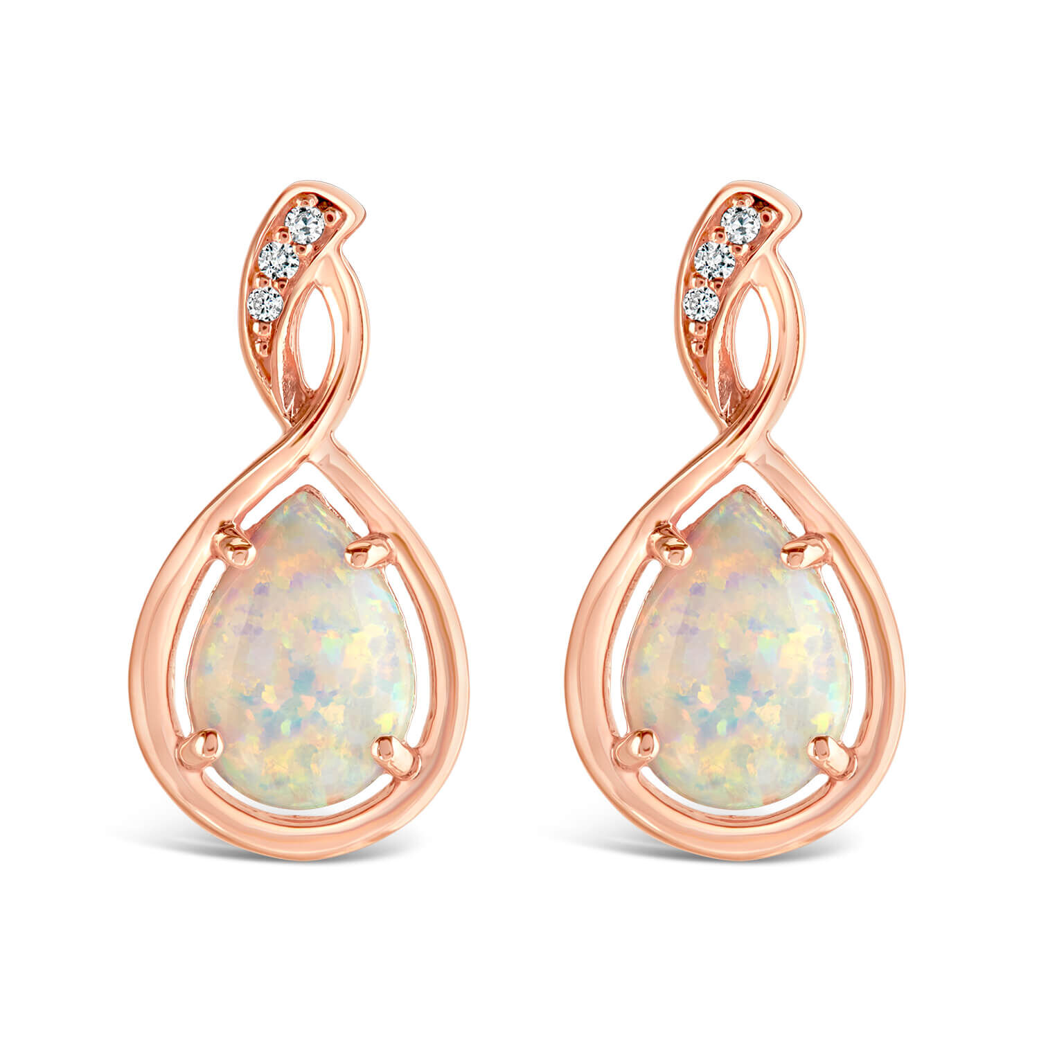 Opal and rose best sale gold earrings