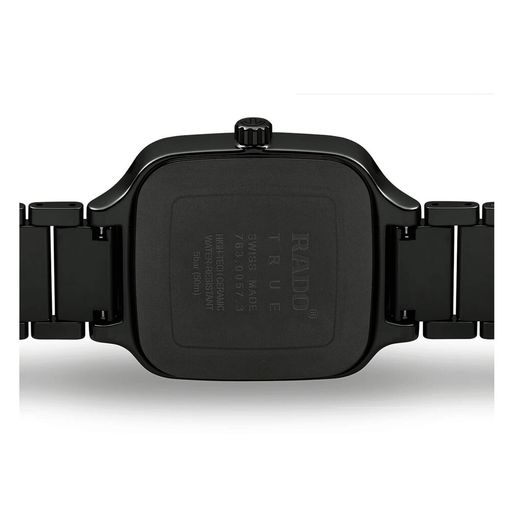 Rado True Square Open Heart Transparent Dark Ceramic Case Unisex Watch