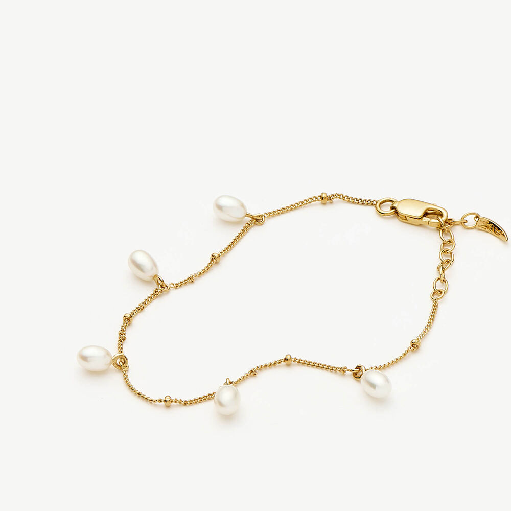 Missoma 18ct Gold Vermeil Sterling Silver Pearl Baya Barouque Chain Bracelet