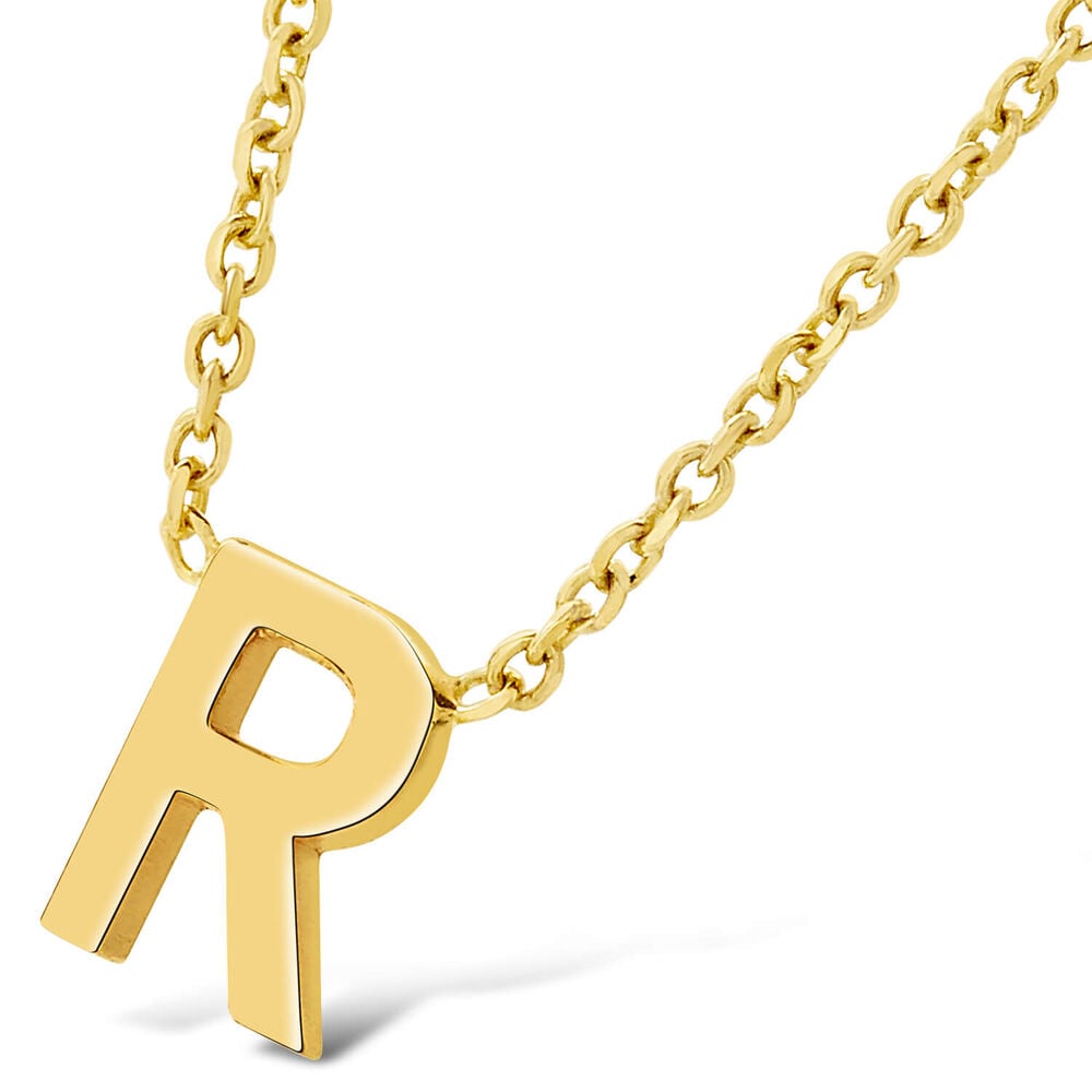 9 Carat Yellow Gold Petite Initial R Necklet (Chain Included) image number 1