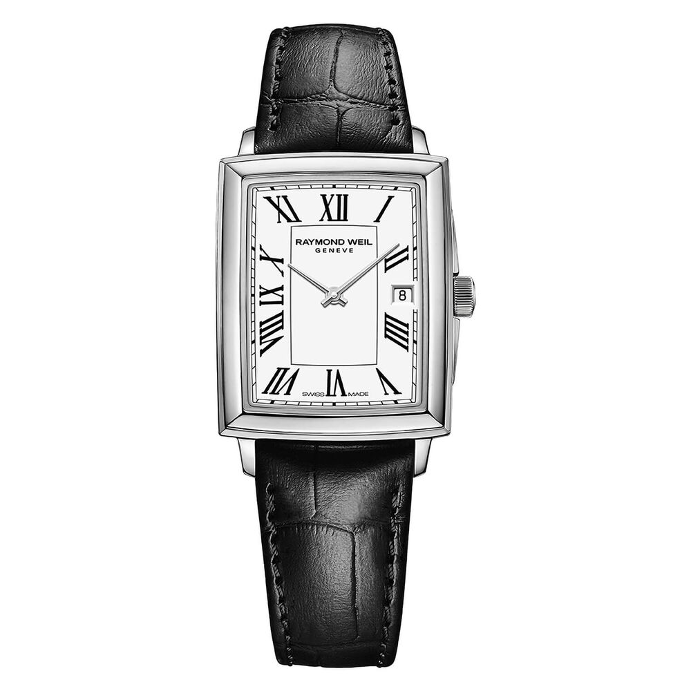 Pre-Owned Raymond Weil Toccata Quartz 22.6x28.1mm White Dial Leather Strap Watch