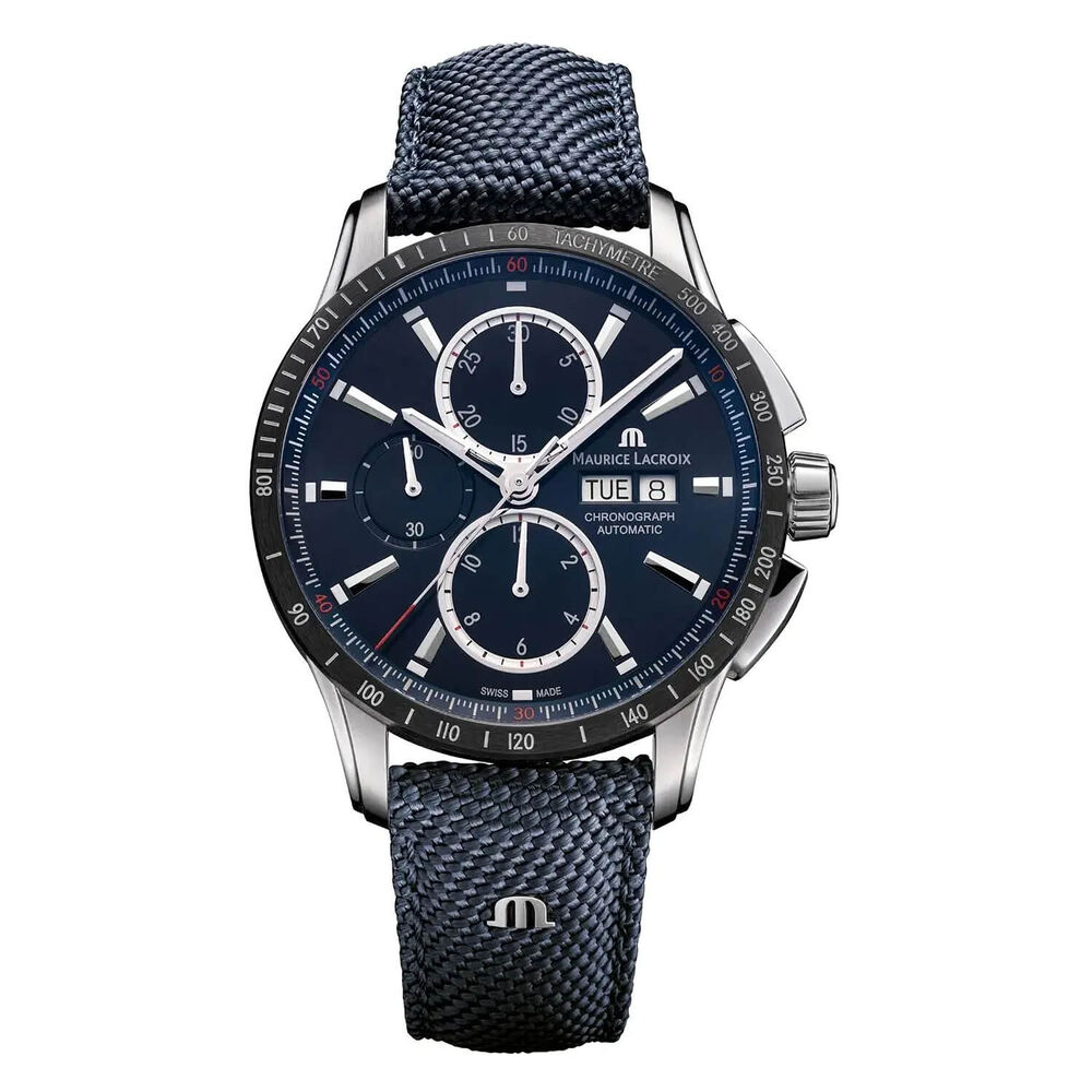 Maurice Lacroix Pontos S Chronograph 43mm Blue Dial Nylon Strap Watch