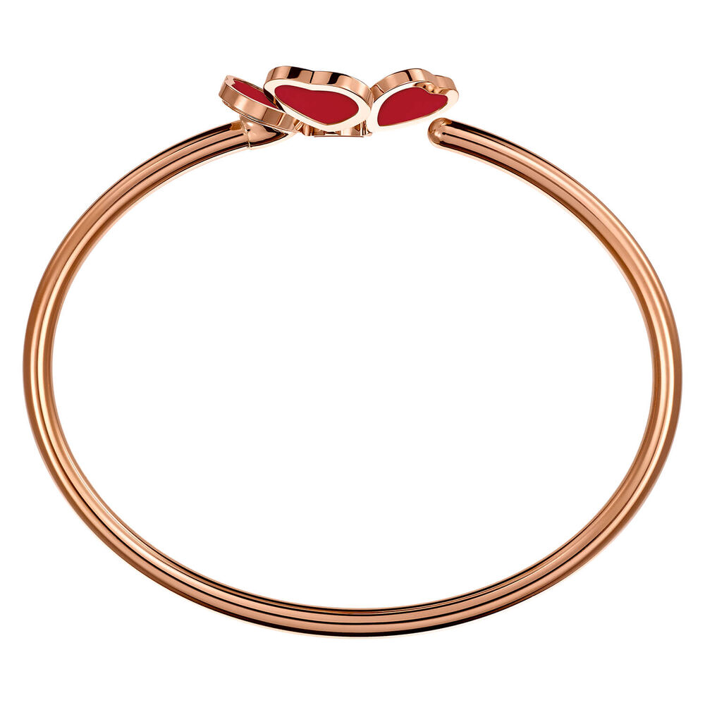 Chopard Happy hearts Flower Rose Gold Diamond Red Stone Petals Bangle image number 2