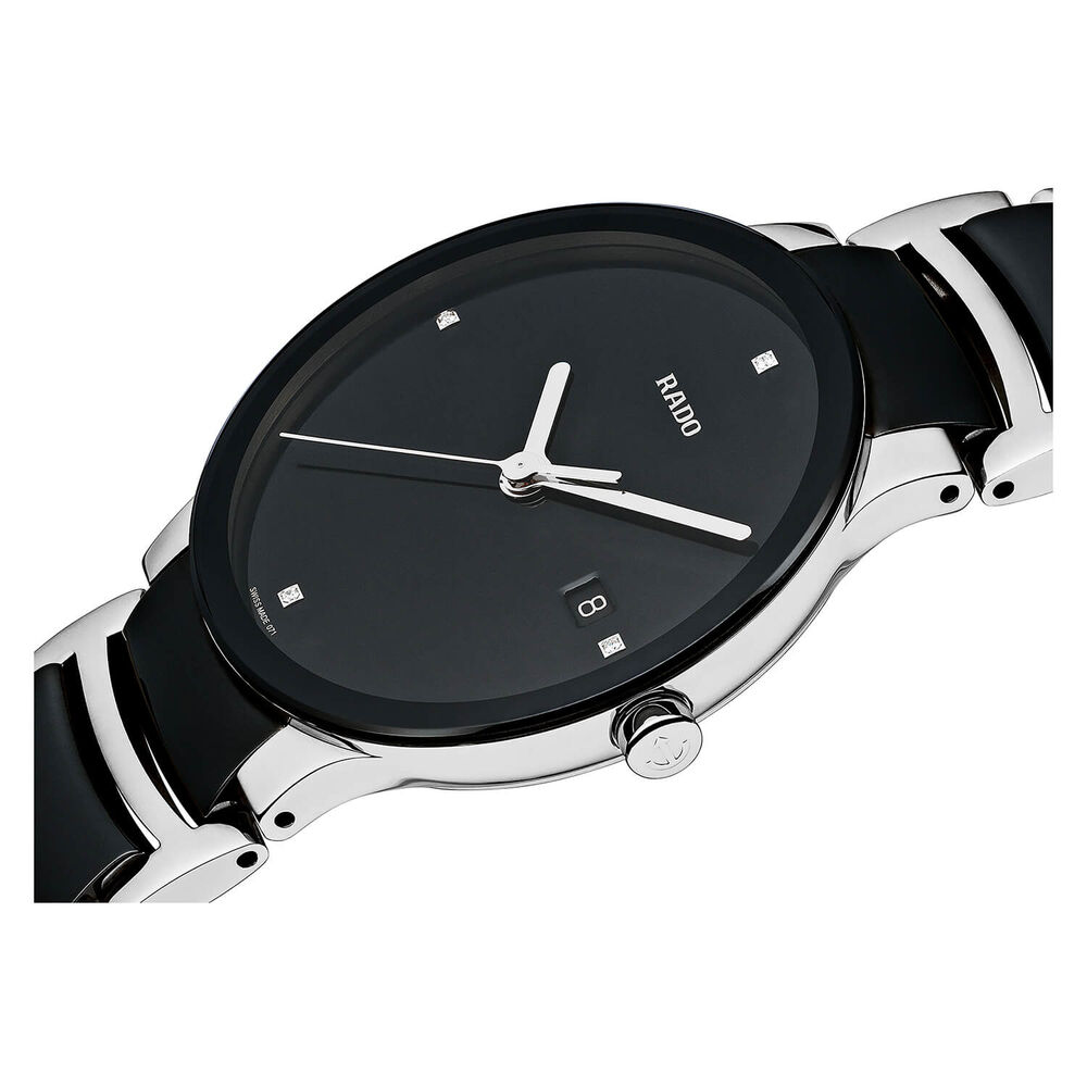 Rado Centrix men's black ceramic bracelet watch