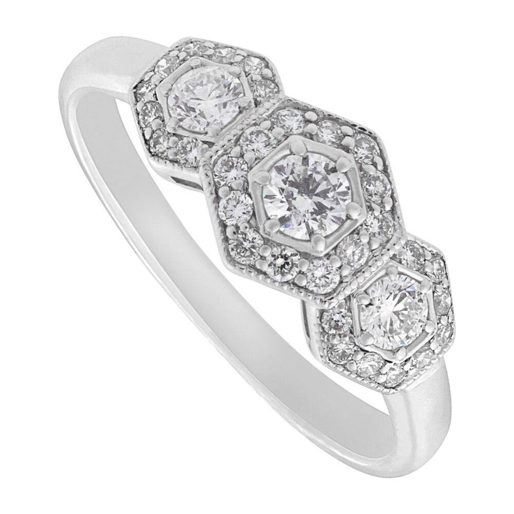 9ct white gold 0.50 carat diamond cluster ring