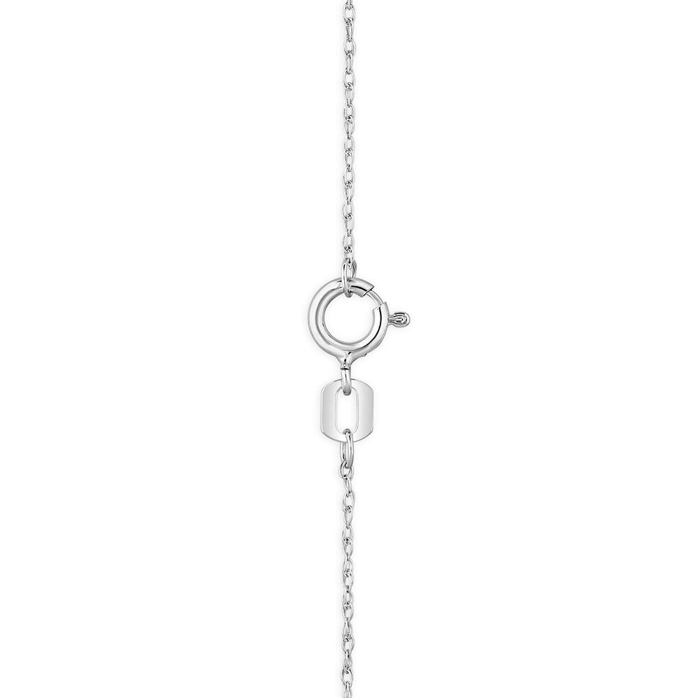 9ct White Gold Pave 0.05ct Diamond & Polished Open Heart Pendant image number 2