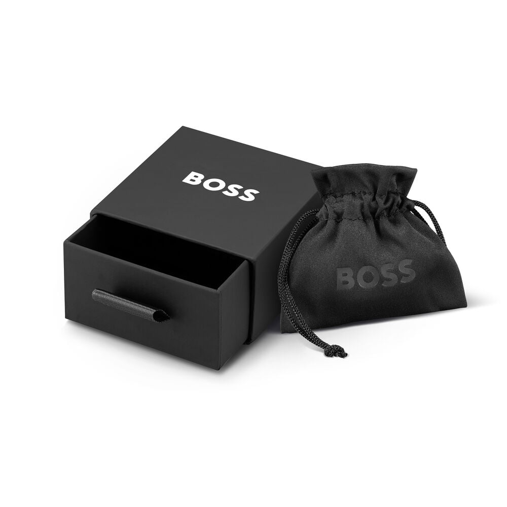 BOSS Double B Divine Silver Tone Stainless Steel Earrings image number 2