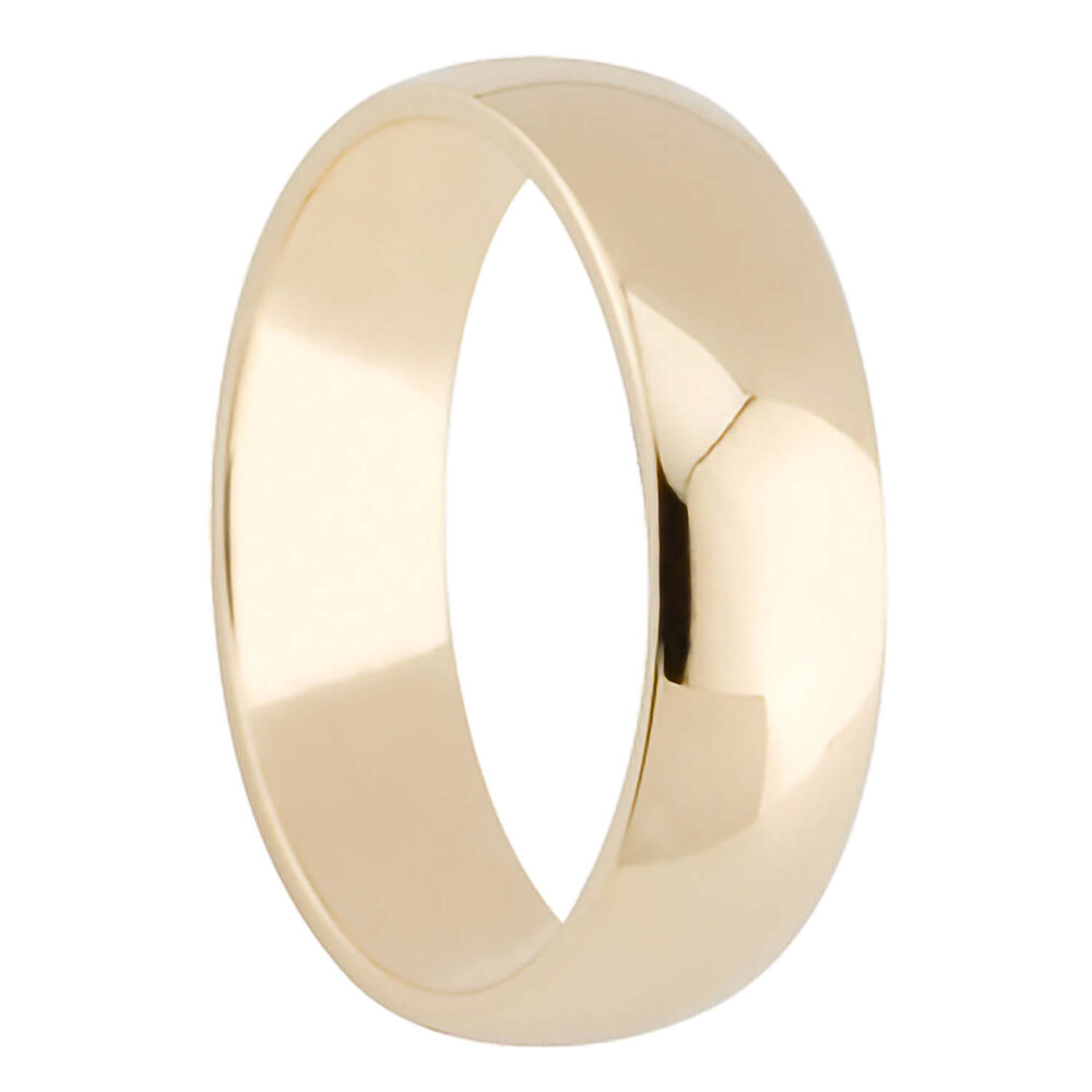 Men's 18ct gold 6mm classic court wedding ring image number 0