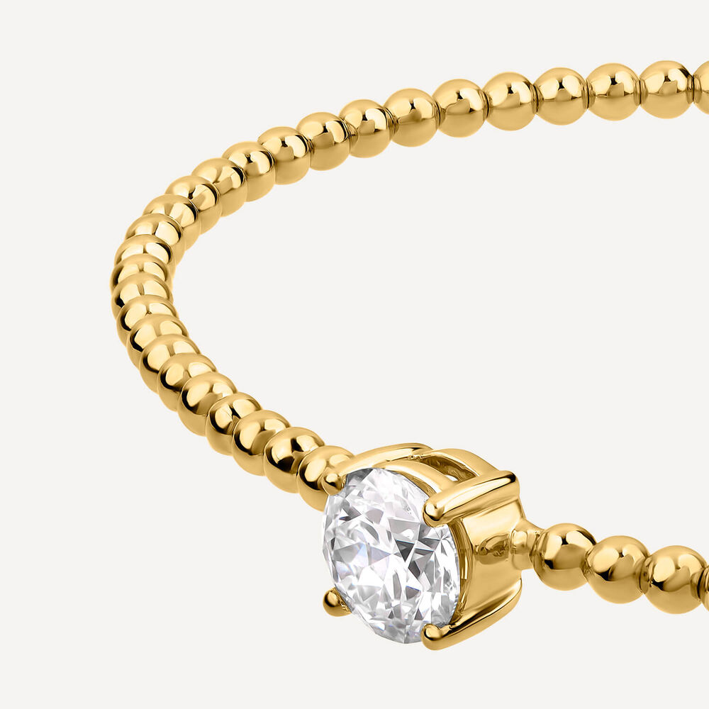 Born Granules 9ct Yellow Gold Lab Grown 1.00ct Round Diamond Beaded Bangle