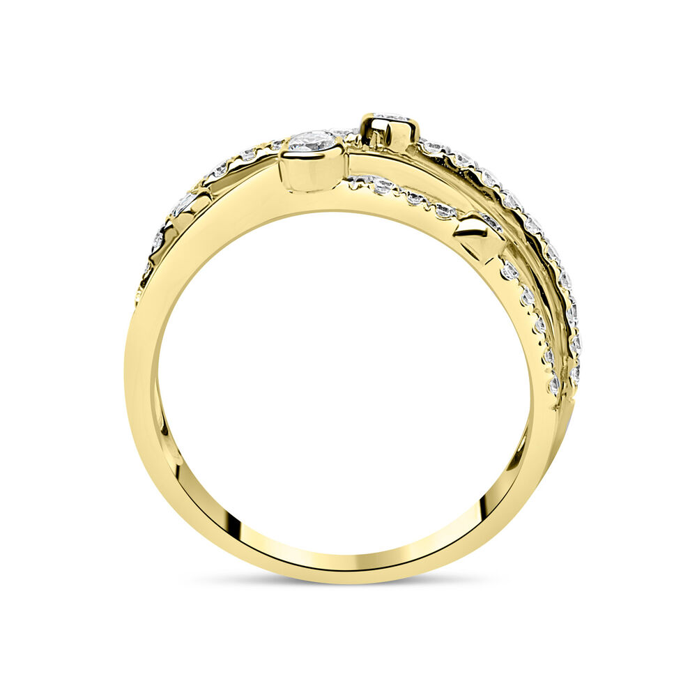 9ct Yellow Gold 0.50ct Diamond Crossover Bubble Ring image number 7