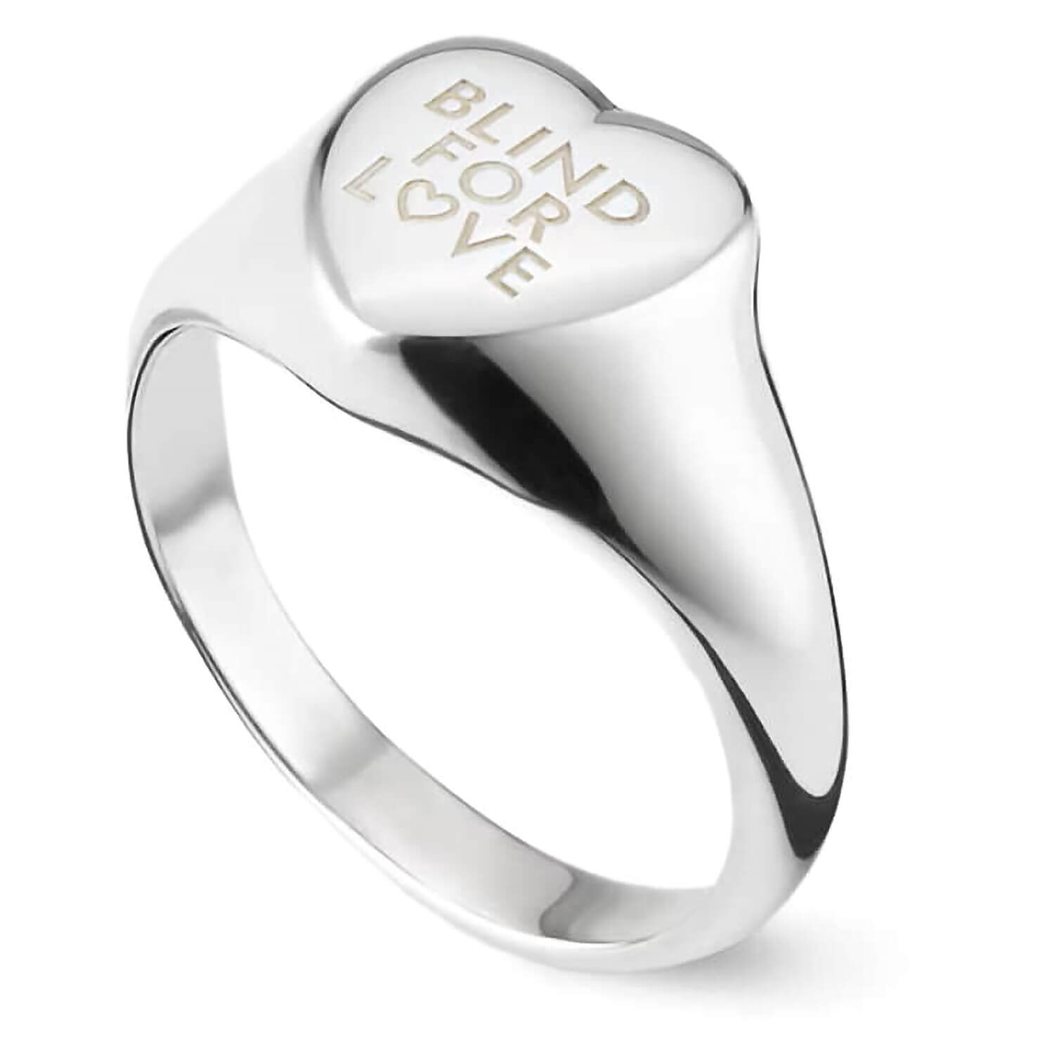 Gucci Blind for Love Silver Heart Signet Ring