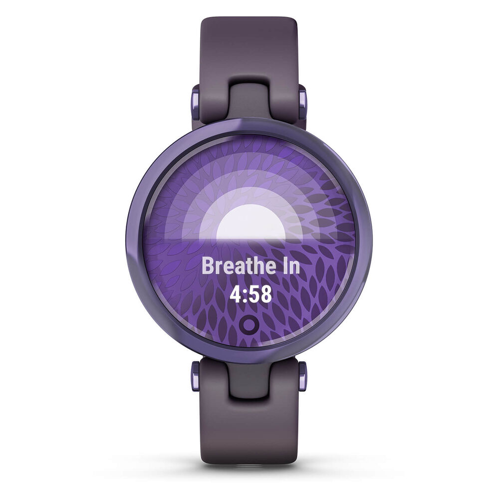 Garmin Lily Sport Midnight Orchid Bezel Deep Orchid Case Silicone Strap Watch