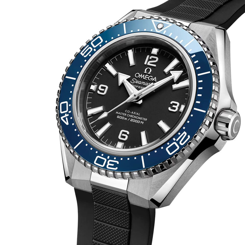OMEGA Seamaster Planet Ocean 600M 42mm Black Dial Blue Bezel Rubber Strap Watch image number 2