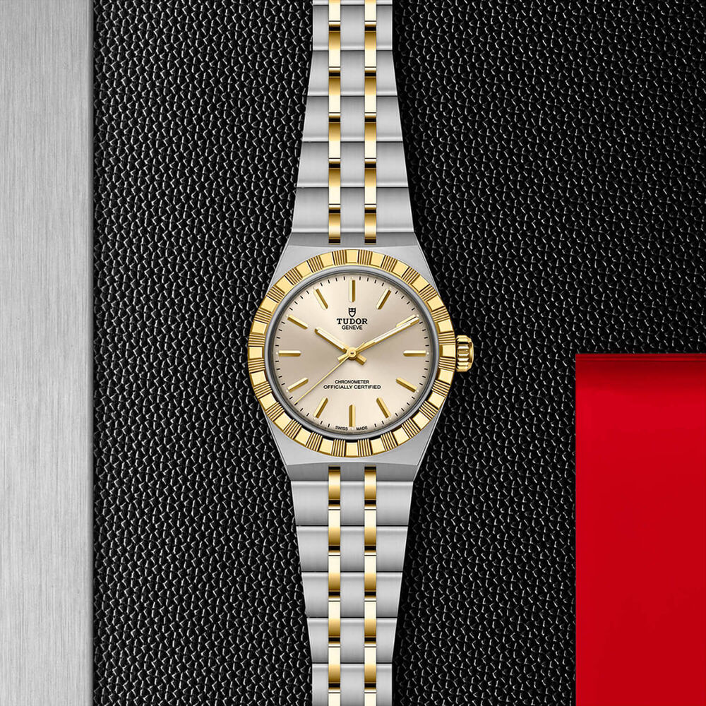 TUDOR Royal 30mm Ivory Dial Stainless Steel & Yellow Gold Bracelet Watch
