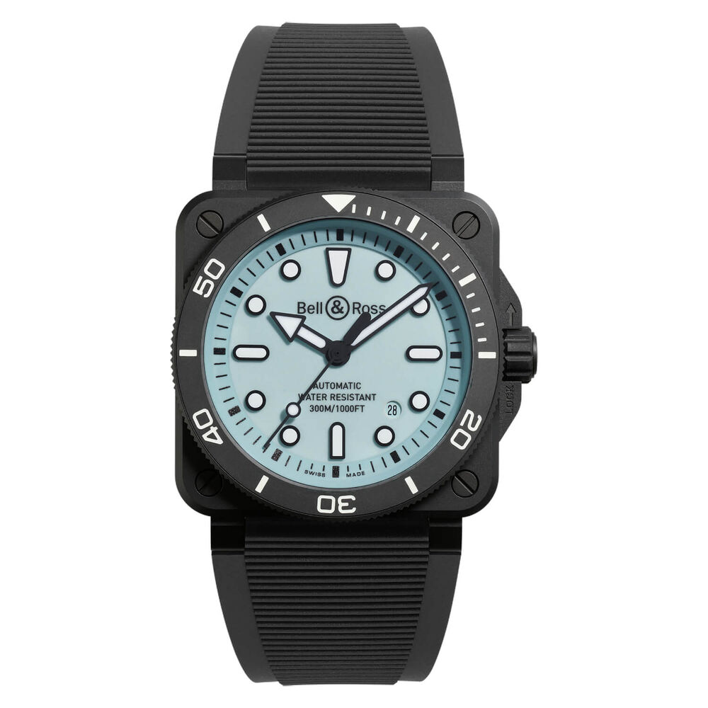 Bell & Ross BR 03 Diver Full Lum Ceramic 42mm Blue Dial Rubber Strap Watch image number 0