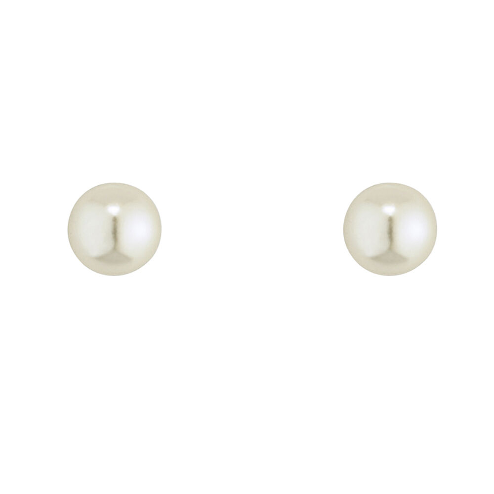 9ct Gold Pearl 7mm Stud Earrings image number 0
