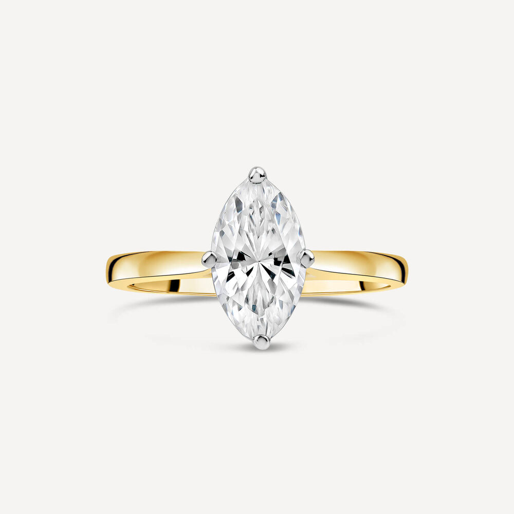 Born 18ct Yellow Gold 1.00ct Marquise Solitaire Diamond Ring