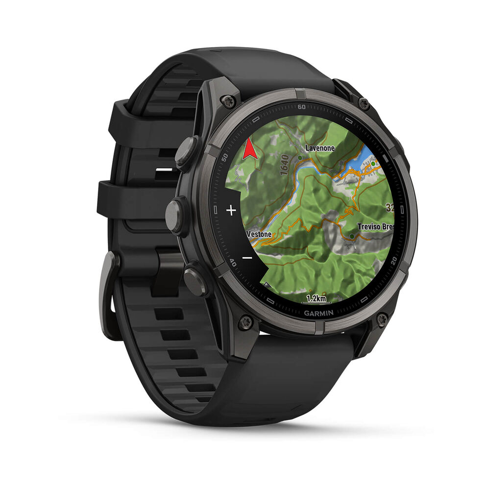 Garmin fenix 9 47mm Carbon Grey DLC Titanium Black Silicone Strap Watch