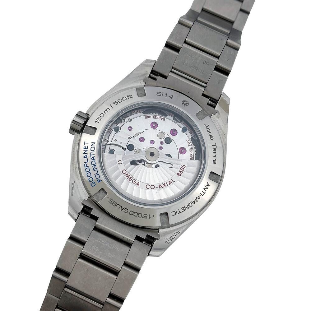Pre-Owned OMEGA Seamaster Aqua Terra 150M GoodPlanet GMT 43mm Dial Titanium Bracelet Watch image number 3