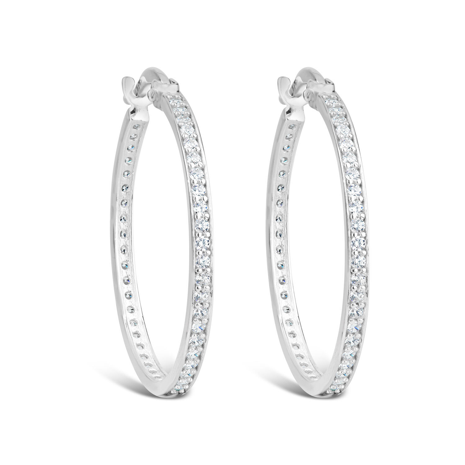 9ct white gold hoop earrings best sale