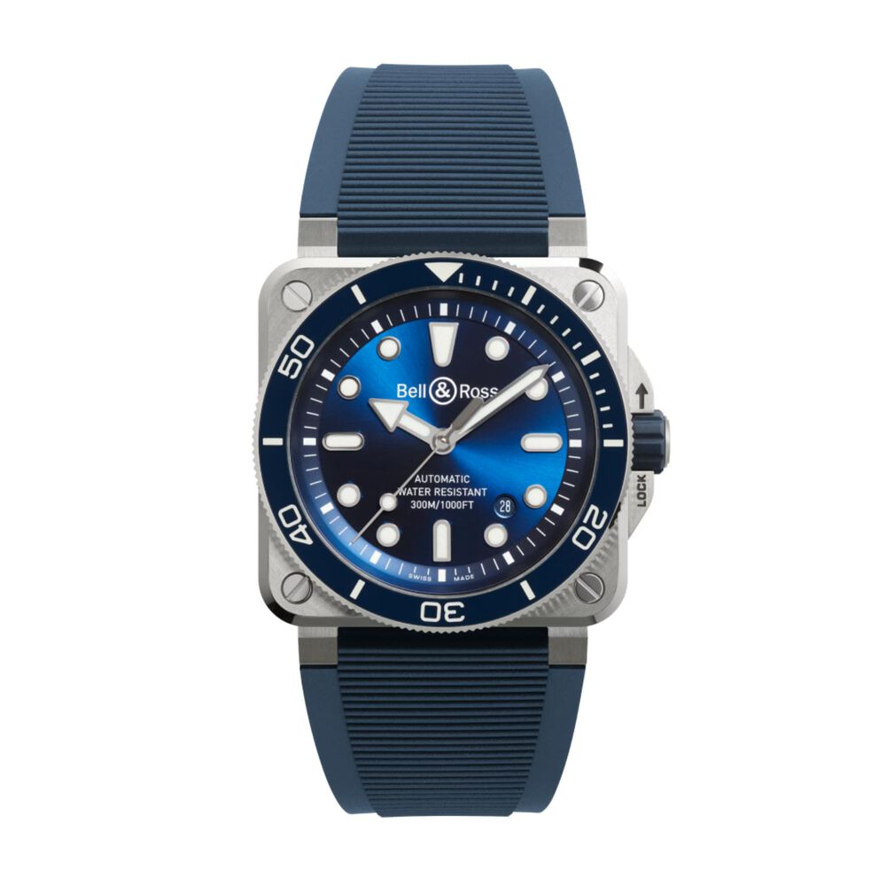 Bell & Ross BR03 Diver 42mm Blue Dial Rubber Strap Watch image number 0