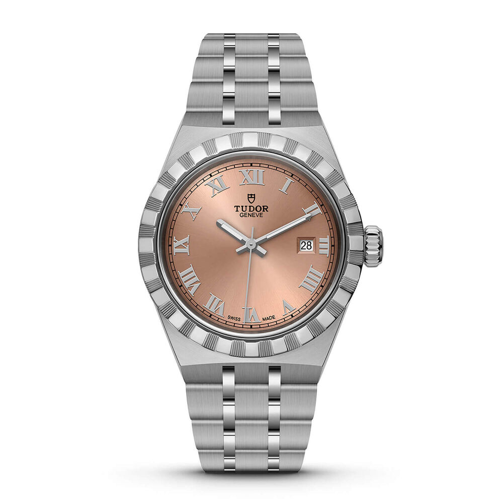 TUDOR Royal 28mm Salmon Roman Numerals Dial Bracelet Watch image number 0