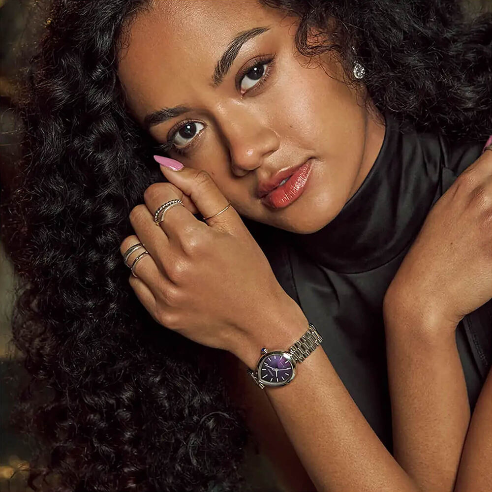 Citizen L Rainell 26x31mm Purple Dial Stainless Steel Bracelet Watch image number 3