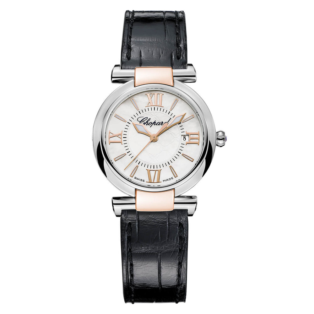 Pre-Owned Chopard Imperiale Quartz 28mm White Dial Black Leather Strap Watch image number 0