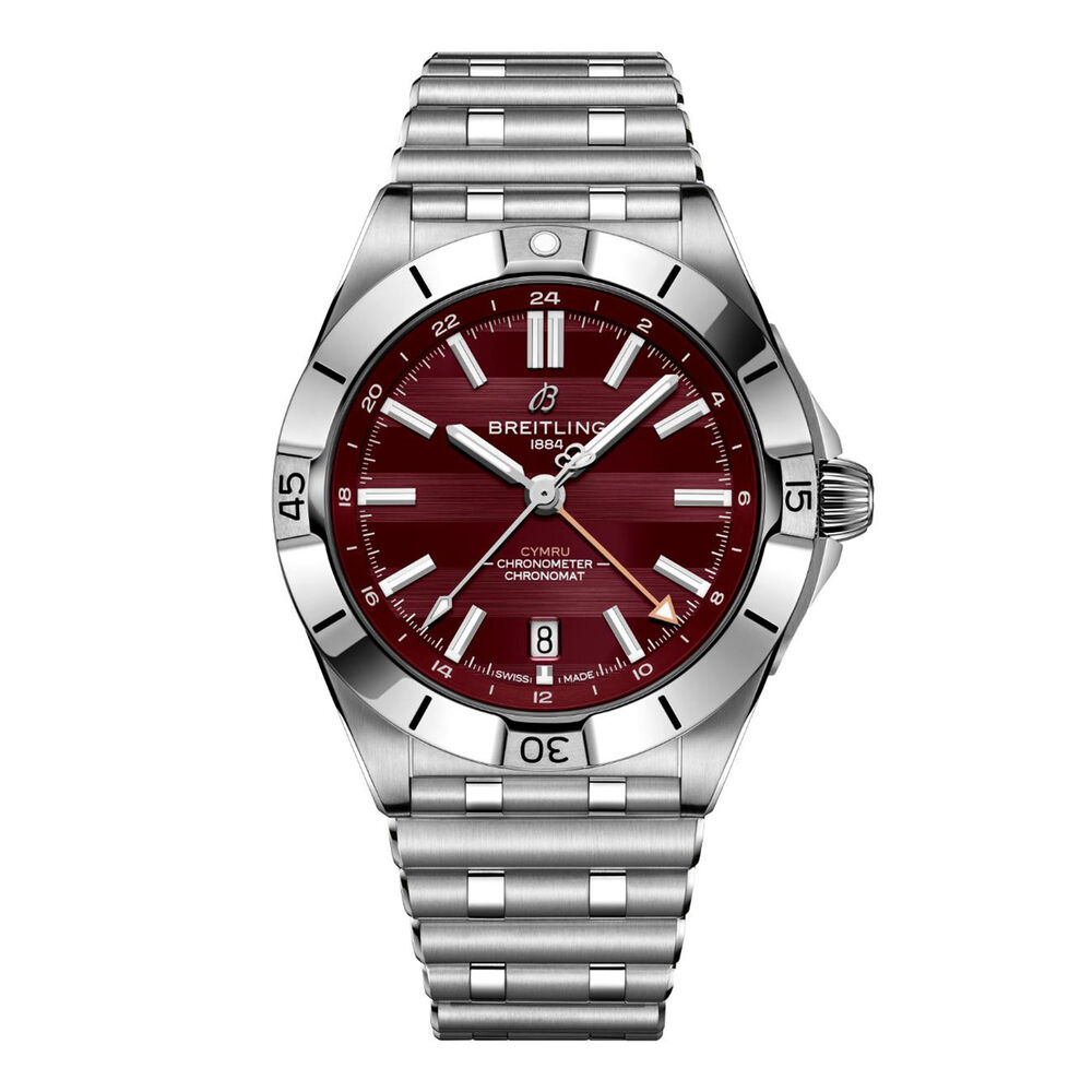 Breitling Chronomat GMT Six Nations Wales 40mm Red Dial Steel Bracelet Watch