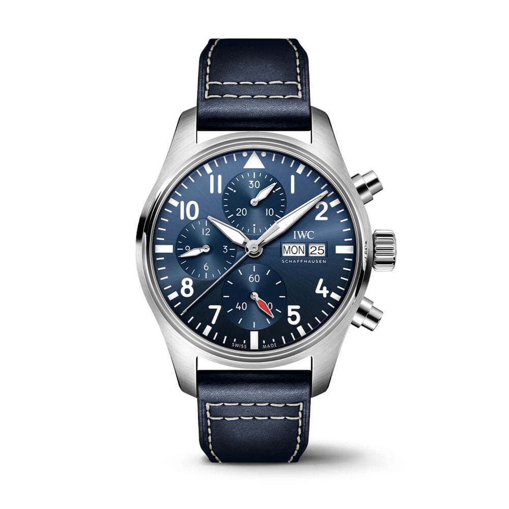 IWC Schaffhausen Pilot's Watch Chronograph 41 Blue Dial Strap Watch image number 0