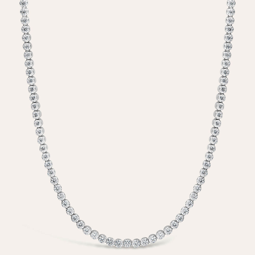 Sterling Silver Single Row Crystal Necklet