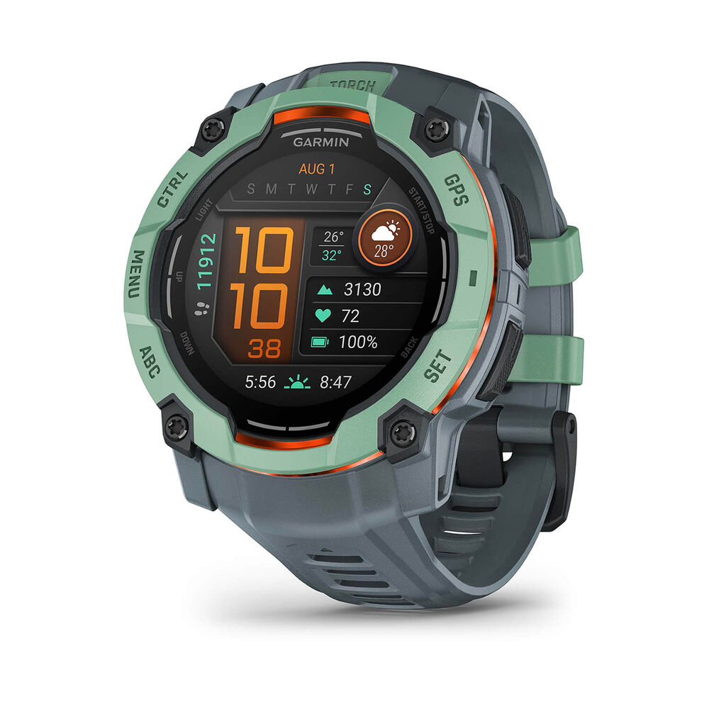 Garmin Instinct 3 AMOLED 50mm Neotropic Bezel Twilight Silicon Strap Watch image number 0