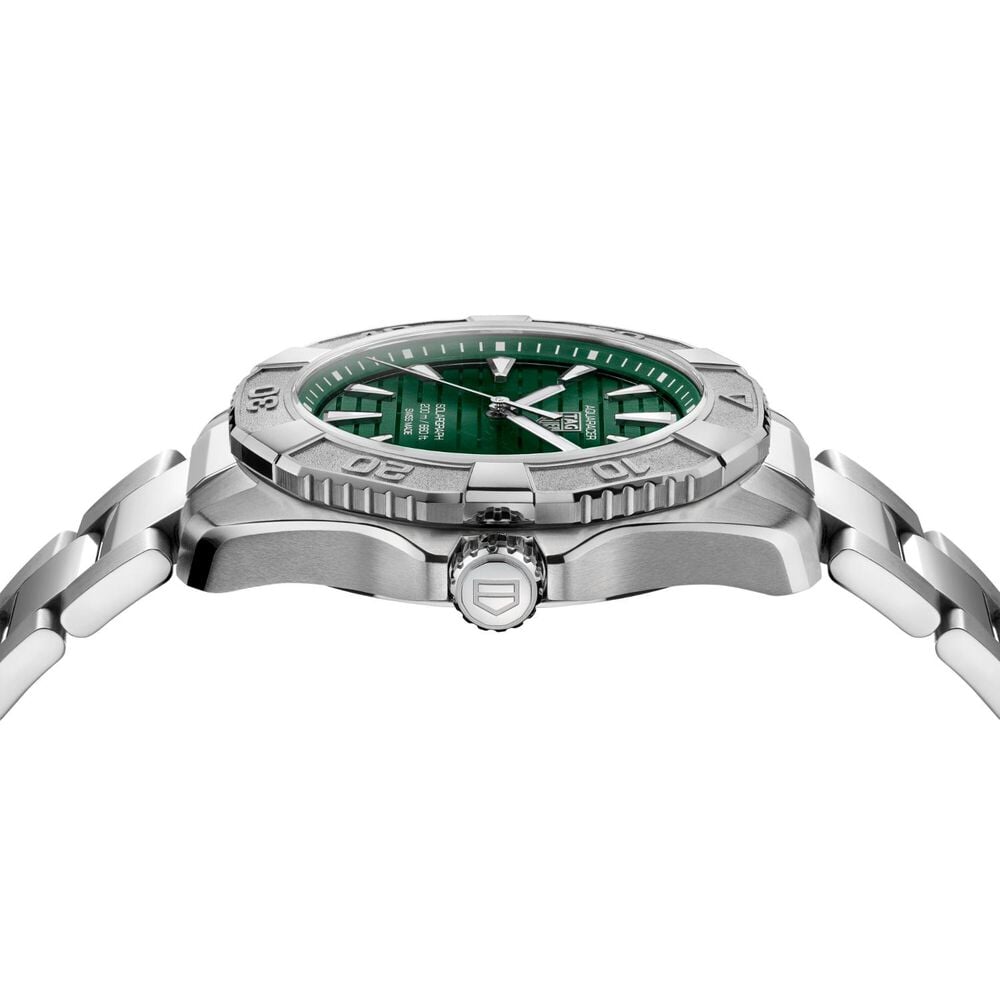 TAG Heuer Aquaracer Professional Solargraph 200 40mm Green Dial Steel Bracelet Watch